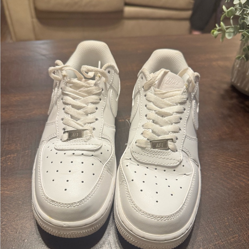 Nike Air Force 1 White Leather Sneakers